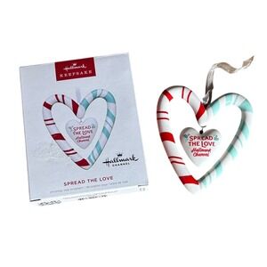 Hallmark 'Spread the Love' Heart Ornament - Red and Teal 2024 NIB